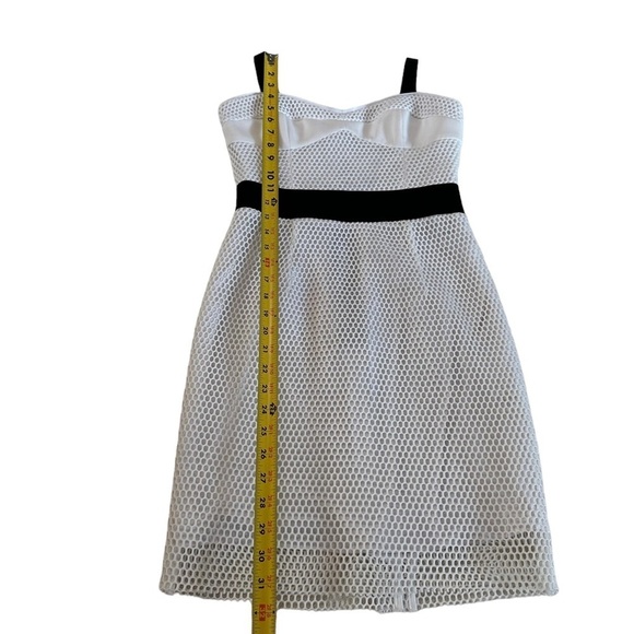 Milly Black & White Bustier Dress with Mess Overlay Size 4 - Picture 14 of 17